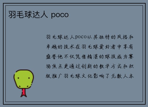 羽毛球达人 poco